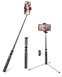 Selfie Stick Bluetooth, BlitzWolf 63inch Extendable Selfie Stick Tripod with Wireless Remote for iPhone Xs MAX/XS/XR/X/iPhone 8/8 Plus/iPhone 7/7 Plus/6s/6, Galaxy S9/S9 Plus/S8/S8 Plus, More