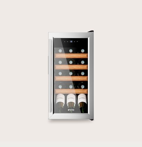 VT15 Inox Wine Cooler – Refrigerador de vinho de 15 garrafas, pequeno refrigerador de vinho em aço inoxidável, frigorífico silencioso para vinho, mini-minibar frigorífico e suporte vertical para garrafas