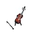 ROOTLISA 3.6Inch Mini Handheld Violin Toy Miniature Musical Instruments Collection Wooden Decorative Ornaments Gift with Stand Support and Case.
