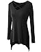 Women's Long Sleeve Casual Loose T-Shirt Basic Cotton Simple Tunic Top,Jj_075_black,X-Large