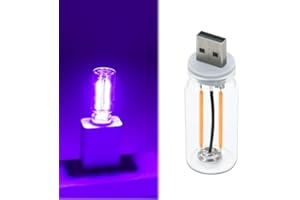 USB LED Car Interior Atmosphere Light, Plug-in USB Automotive Ambient Lighting Retro Car Lamps, Retro Ceramic LED Glass Bottl