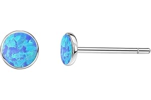 Limerencia G23 Pure Titanium Hypoallergenic Earrings | Minimalist Opal Stud Earrings | F136 Implant Grade | Suitable for Sensitive Ears Delicate Jewelry