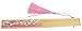 Leegoal(TM) Pink and Green Cherry Blossom Pattern Lace Bamboo Handheld Folding Fans for Girls Women