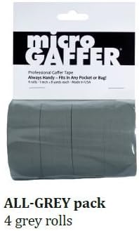 BarnDoor Lighting MicroGaffer (4) Grey Micro Gaffer Tape Rolls 1" x 8yds