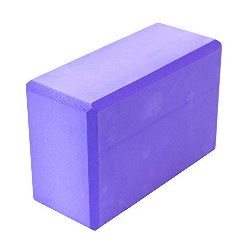 Sol Living Yoga Block Yoga Block - Compact Durable High Density EVA Foam Block for Balance & Stability Exercise Fitness Pilates & Yoga Accessory - Purple