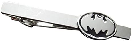 Welen Men's Tie Bar Clip Clasp Personalized Engraving Suit Shirt Wedding Gift (Batman Silver)