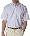 UltraClub Men's Classic Wrinkle-Free Short-Sleeve Oxford (Blue/White) (Medium)