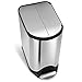 simplehuman 20 Liter / 5.3 Gallon Butterfly Lid Kitchen Step Trash Can, Brushed Stainless Steel