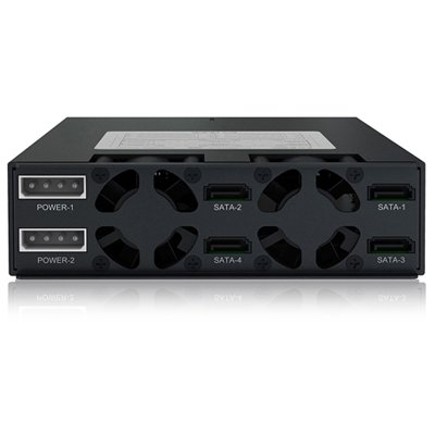 ICY DOCK Rugged Full Metal 4 Bay 2.5 SAS/SATA HDD & SSD Hot Swap Backplane Cage Mobile Rack for 5.25 Drive Bay - ToughArmor MB994SP-4S