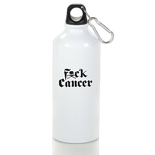 Fuck Cancer Sports Water Bottle ,Lightweight Aluminum Sports Water Bottle,500ml Or 600ml
