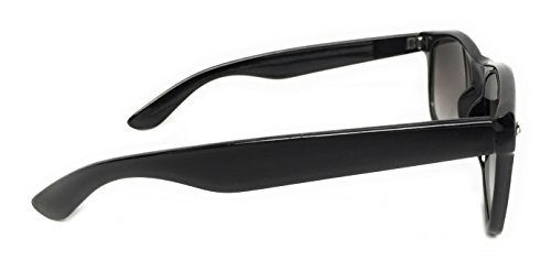 WebDeals - Color Mirror Reflective Clear Dark Horn Rimmed Large Square Sunglasses (Black, Gradient Lenses Smoke) - Thumbnail 3