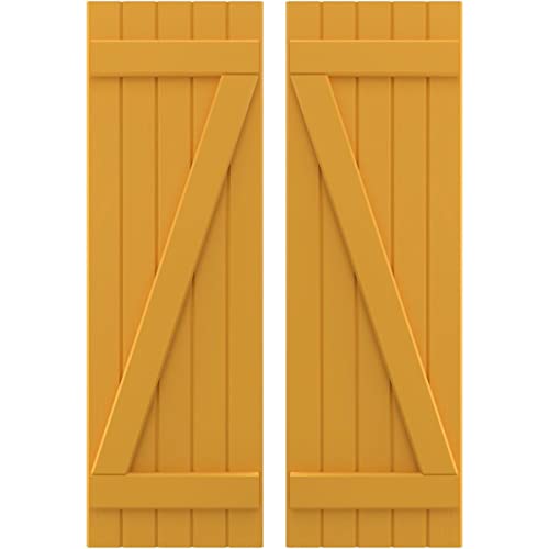 17 1/2"W x 40"H Americraft Five Board (2 Batten) Exterior Real Wood Joined Boar…
