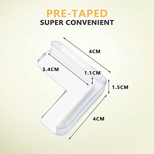 Corner Protector for Baby, Protectors Guards - Furniture Corner Guard & Edge Safety Bumpers - Baby Proof Bumper & Cushion to Cover Sharp Furniture & Table Edges - Clear and Transparent - (16 Pack)