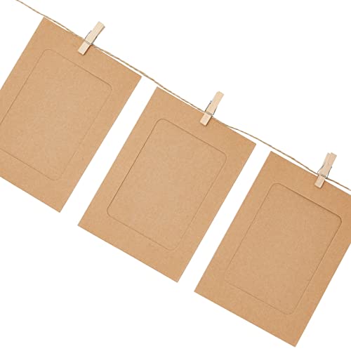 Juvale 50 Pack Cardboard Picture Frames, 4x6 DIY Photo Hanging Kit with