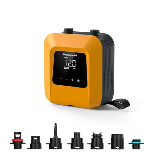 Peakspeak 20PSI Electric Paddle Pump - Rechargeable, Intelligent Inflation/Deflation - Automatic Shut-Off for SUP Boards, Kayak, Wings, Kite, Tent, Mattresses