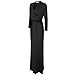 SUNNOW Womens Sexy Ladies Deep V Neck Party Dress Maxi Long Evening Dress (L, Black1)