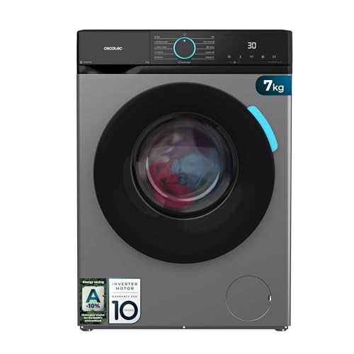 Cecotec Washing Machine 7 kg Front Loading Bolero DressCode 7160 Inverter Steel A. 1200 rpm, 11 Programs, Inverter Plus Motor, Steam Max, Drum Clean, Fast Program 15, Delay Start, Steel