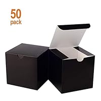 Giftol Gift Box 50 Pack 4 x 4 x 4 inches Fold Box Easy Assemble Paper Gift Box Bridesmaids Proposal Box for Bridal Birthday Party Christmas(Black)