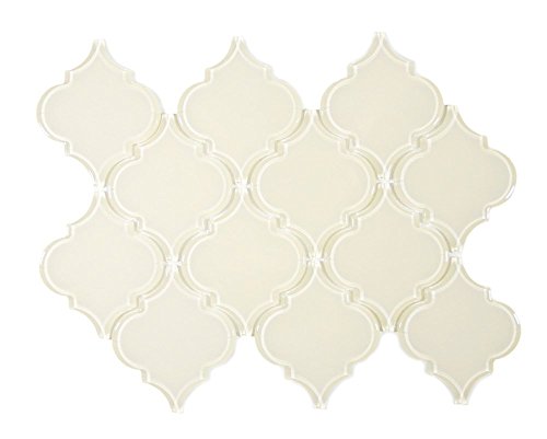 Cream Arabesque Glass Tile (Sample Swatch)