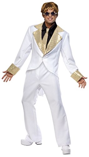 Smiffy's Men's 70S Rocket Man Costume with Shirt Front Jacket Trousers and Tie
