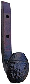 Heavy Duty Hook Wall Mount Hammered Reclaimed Railroad Spike Train Decor (1, Antique Iron)