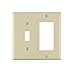 Leviton 001-80405-IV 2-Gang Ivory 1-Toggle 1-Decora GFCI Wallplate
