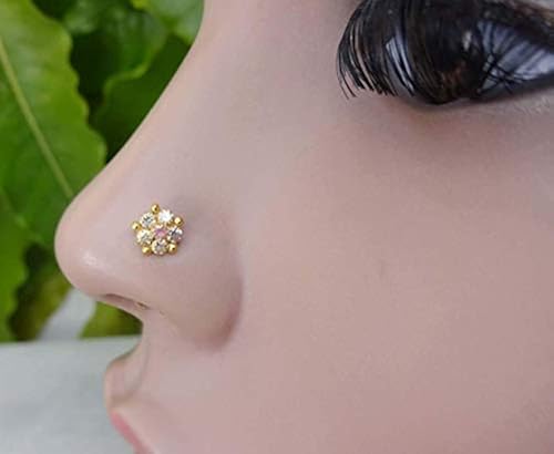 Summer Nose Stud,Ruby Flower Nose Stud,Tinny Nose Stud,Gold Nose