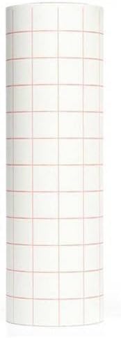 Mimic Vinyl 12" x 50' Feet Roll Red Grid Transfer Paper Tape Use With Silhouette Cameo, Cricut, Oracal Self Adhesive Vinyl With Perfect Alignment On Walls, Windows, Signs, Or Any Smooth Surface