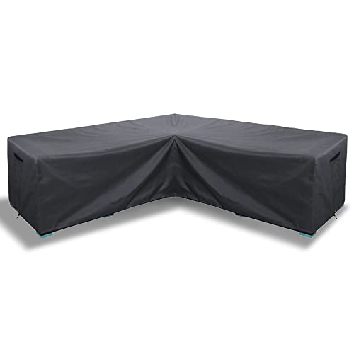 Patio V Shaped Sectional Sofa Cover, Waterproof Tear Proof Heavy Duty