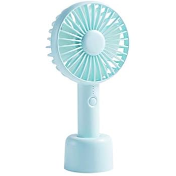 Insten Mini Portable Handheld USB Cooling Fan With Removable Aroma Diffuser, Desk Table Fan with Stand Base, Rechargeable Battery for Traveling, Music Festival, Preventing from Heat Stroke, Light Blue