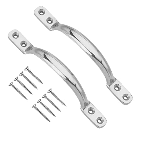 TERF® Traditional Polished Chrome Pull Handle 125mm (5 inch) Sash Sliding Window Handle Including Fixing Screw for Kitchen Cabinet Drawer Cupboard Door Window Pull Handle and Multi Use - Pack of 2