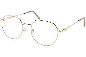 Blue Light Glasses for Women – Scratch-Resistant & Comfort Fit, Fashion Metal Frame Clear Glasses, Gifts for Her
