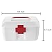 MyGift First Aid Clear Top Case w/Removable Tray & Handle, Family Emergency Kit Storage Organizer