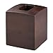 mDesign Square Bamboo Wood Facial Tissue Paper Box Cover Holder for Bathroom Vanity Counter Tops, Bedroom Dressers, Night Stands, Home Office Desks, Tables - 2 Pack - Espresso Brown