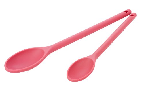 MIU France Nylon Mixing Spoons, Raspberry, 15-Inch/12-Inch, Set Of 2