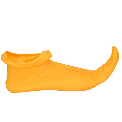 OULII Adult Elf Shoes Clown Shoes Jester Shoes Carnival Costume Shoes 25cm Yellow