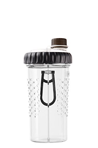 Dexas Snack-DuO Dual Hydration Bottle and Snack Container, 16 ounce, Clear