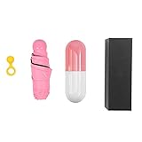 Dejavou Super Light Small Mini Folding Capsule Umbrella with Cute Case, Anti Ultraviolet Windproof 5 Folding Travel Pocket Umbrella