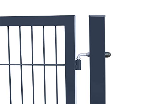 HOME DELUXE - Doppelflügel Gartentor ADITUS - Anthrazit, 80 x 350 cm - inkl. Griff, Schloss, Schlüsseln und… – Bild 5