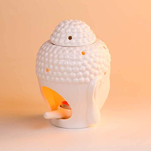Ruilasago-Buddha-Head-Candle-Oil-Burner-Ceramic-Translucent-Statue-Hollow-Essential-Oil-Burner-Aromatherapy-Diffuser-Furnace-Tealight-Candle-Holders-for-Yoga-Meditation-Room-Home-Decor-2Black