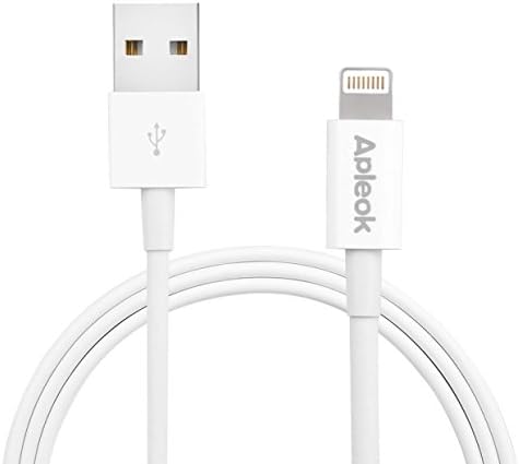 Apleok USB Cable (3ft) for iPhone 6s 6 Plus 5s 5c 5, iPad Pro, Air 2, iPad mini 4 3 2, iPod touch 5th gen / 6th gen / nano 7th gen White(Apple MFi Certified)