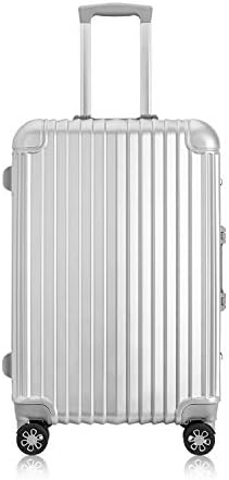Carry-On Hardside Aluminum Frame Luggage, 20" Suitcase with Great Intensity, Silver