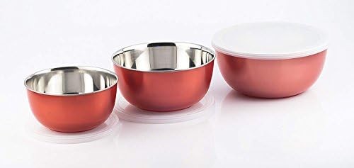 Kinship Microwave Safe Stainless Steel Bowl Set of 3 (14,16, 18 cm)