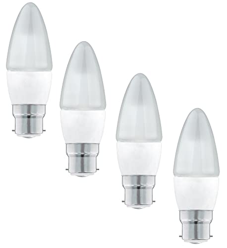 Status IH LED Candle Light Bulbs Bayonet Cap, 8W 806lm Equivalent to 60W Bulb, Warm White 2700K, Candle BC B22 Cap Energy Efficient LED Bulb, Non-Dimmable, Pack of 4