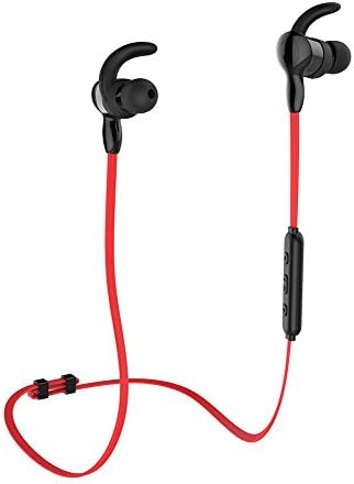 AMINY Sport Bluetooth Headphone with Mic Workout 10Hours Battery Wireless HD Stereo Earphones Stereo Waterproof Sweatproof Earbuds for Gym Running Noise Cancelling Headsets (RED)
