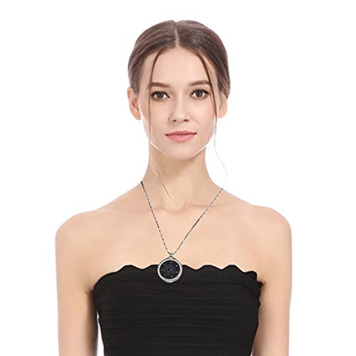 Anti EMF Radiation Protection Volcanic Stone Energy Pendant Necklace, Negative Ion Balance Power- Magnetic Metal Health- Far Infrared,Reverse Aging,Joint Pain,Blood Circulation