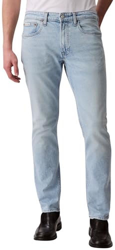 Calvin Klein Men’s Marbled Beacon Slim Fit Jeans, Blue (Marbled Beacon), 28W/34L