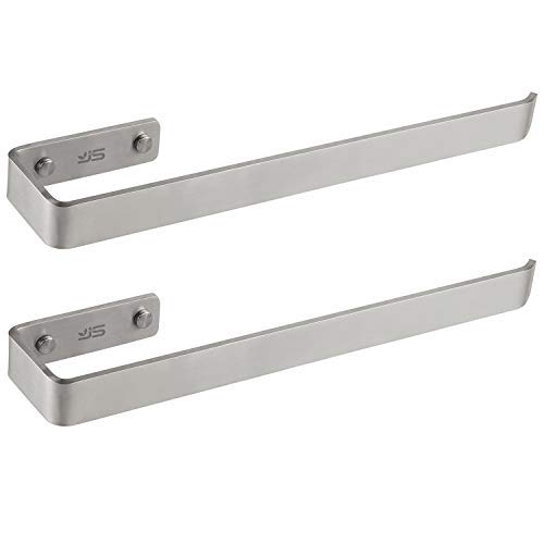JS Towel RailSelf Adhesive Bathroom Hand Towel Holder Wall Mounted Kitchen Paper Roll Tea Towel Holders Stainless Steel Towel Bar Rack 40cm, Easy Installation