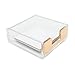 MEI YI TIAN Sticky Notes Holder Gold Post it Note Dispenser Clear Acrylic Memo Note Cube Holders 3.5x3.3 for Gold Office Desk Accessories