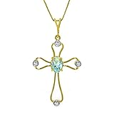 0.57 Carat 14K Solid White Rose Yellow Gold Faith